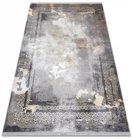 Moderný koberec LUCE 77 rám vintage - Štrukturálny sivá / horčica Veľkosť: 115x170 cm