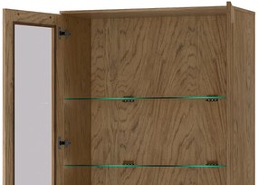 Vitrína Cozy 12 z masivu s LED osvětlením 95 cm dub Rustikal