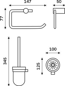 Nimco Sada k WC BORMO čierna - BRC set-94WN-90