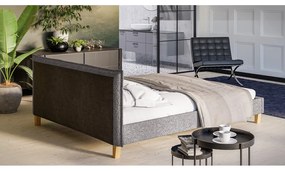 Sivá čalúnená dvojlôžková posteľ s roštom 160x200 cm Tina - Ropez