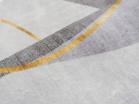 Okrúhly koberec Stela – abstraktný vzor, sivá a zlatá Rozmer: 100 cm