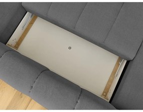 Tmavosivá rozkladacia/s úložným priestorom rohová pohovka (pravý roh/do tvaru "U") Fuji – Bobochic Paris