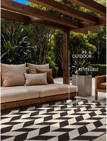 Čierny/krémovobiely vnútorný a vonkajší koberec 160x230 cm Haringey Terrick – Ted Baker