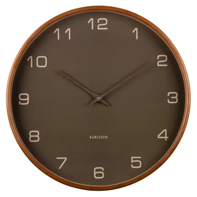 Dizajnové nástenné hodiny Karlsson 5993MG hnedé,priemer 40 cm