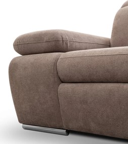 Rohová sedacia súprava Odessa, svetlo hnedá látka, pravý roh