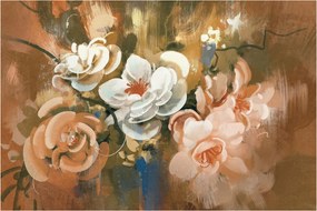 Obraz - Maľovaná kytica kvetov (90x60 cm)
