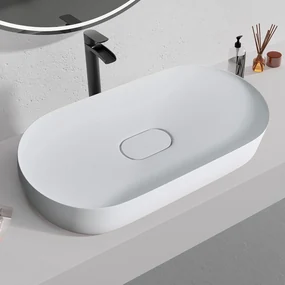Rea iris, umývadlo na dosku z konglomerátu 700x355x105 mm, biela matná, REA-U4305