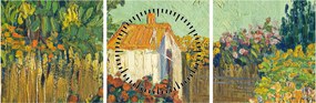 Obraz - Imitator of Vincent van Gogh, Landscape, reprodukcia (s hodinami) (90x30 cm)