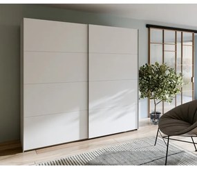 Šatníková skriňa so zrkadlom KARO 220x210 cm biela