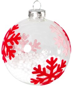 SKLENENÁ VIANOČNÁ BANKA NA STROMČEK SADA 4 KS (FI) 8 CM BIELA