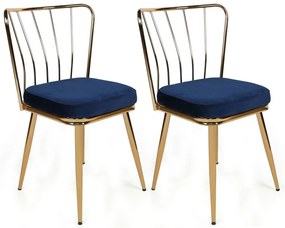 Sada jedálenských stoličiek Yildiz Dark Blue, 4 ks