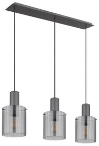 Globo 15904-3H - Luster na lanku TULIVAR 3xE27/40W/230V šedá