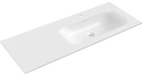 Mexen Vela, umývadlo na zapustenie 121 x 46,5 cm, pravé, biela lesklá, 25231200P