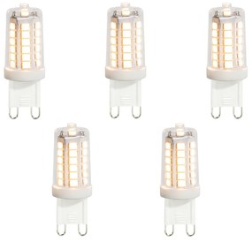 Sada 5 čírych G9 LED žiaroviek 3.5W 480lm 3000K