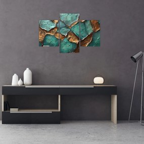 Obraz - Zeleno-zlatá maľba (90x60 cm)