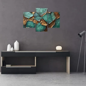 Obraz - Zeleno-zlatá maľba (90x60 cm)