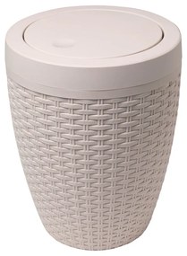 Krémovobiely kúpeľňový kôš Addis Rattan Bath Bin Calico, 5 l