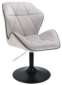 LuxuryForm DESIGN Stolička MILANO MAX VELUR na čiernom tanieri - sivá
