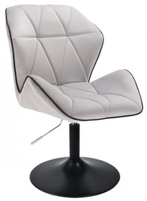 LuxuryForm DESIGN Stolička MILANO MAX VELUR na čiernom tanieri - šedá