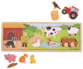 Bigjigs Toys magnetické puzzle farma