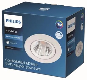 Philips 8718699755683 Zápustné svietidlo kruhové Philips SPARKLE LED 5,5W, 350lm, 2700K, IP20, biela