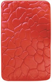 VOPI Kúpeľňová predložka s pamäťovou penou Kamene červená, 50 x 80 cm