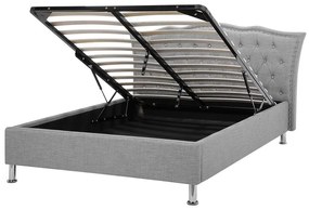 Manželská posteľ 140 cm MATH (s roštom a úl. priestorom) (sivá). Vlastná spoľahlivá doprava až k Vám domov. 1007359