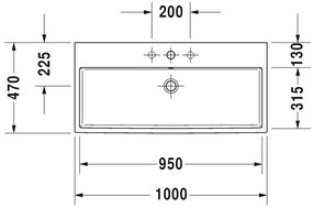 Duravit Vero Air - Umývadlo do nábytku 1000x470 mm, 1 otvor pre batériu, biela 2350100000