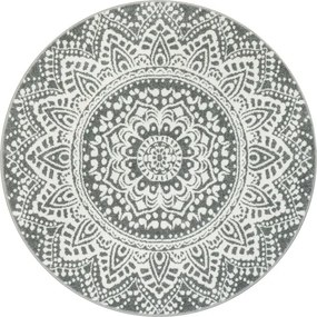 Koberec Lima G757A mandala, krémový / sivý kruh
