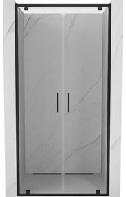 Mexen Exo, dvojité krídlové sprchové dvere 90x200 cm, 6mm číre sklo, čierny profil, 8182-090-000-70-00