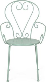Kovová záhradná stolička v mentolovej farbe Etienne – Bizzotto