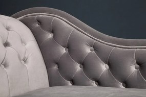 Germany I - Leňoška Chesterfield strieborno sivá zamat