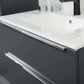 Mereo Mailo, kúpeľňová skrinka s keramickým umývadlom 121 cm, dub Riviera, chróm madlo, MER-CN528