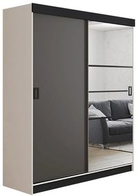 Skriňa Retro 138 6L Biely / Dvierka grafit