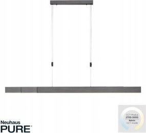 Paul Neuhaus Pure Moto e-SLIDE Led závesné svietidlo, šedé, 120-200 cm, Cct,