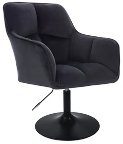 LuxuryForm DESIGN Kreslo AMALFI VELUR na čiernom tanieri - čierne