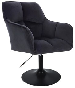LuxuryForm DESIGN Kreslo AMALFI VELUR na čiernom tanieri - čierne
