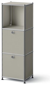 Kovová komoda »CN3 Slim Line« s 2 výklopnými priečinkami, svetlosivá