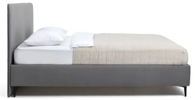 Sivá čalúnená dvojlôžková posteľ s roštom 160x200 cm Noira Slim – Bonami Selection
