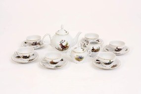 Thun čajová súprava 6ks šálok Bernadotte poľovnícka 12-dielná