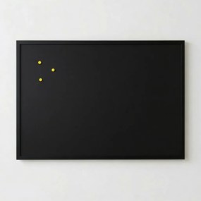Toptabule.sk  Čierna magnetická tabuľa v čiernom drevenom ráme COLOR 100x40 cm