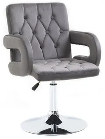 LuxuryForm DESIGN Stolička BOSTON VELUR na striebornom tanieri - šedá