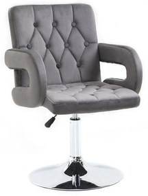 LuxuryForm DESIGN Stolička BOSTON VELUR na striebornom tanieri - sivá