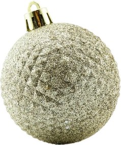 DECOLED Sada vianočných ozdôb zlaté plastové gule 6 cm, balenie 24 ks