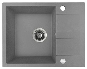 Kuchinox Laut, 1-komorový granitový drez 560x440x174 mm + sifón, šedá, LAV-SBZ_513Y