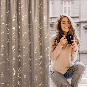 EUROFIRANY ZATEMŇOVACÍ ZÁVES NA KRÚŽKOCH MOLLY 140X250 CM HNEDÁ