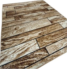 HU Hnedý klasický koberec Shiraz Bcf so vzorom dreva Rozmer: 50x80 cm