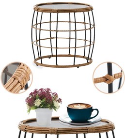 Prútený konferenčný stolík 45 cm