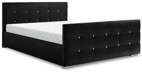 Manželská posteľ 160 cm Darrin (čierna) (s roštom a úložným priestorom). Vlastná spoľahlivá doprava až k Vám domov. 1046877
