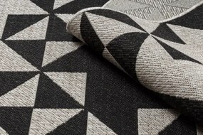 Koberec Šnúrkový SIZAL FLOORLUX 20489 striebor. / čierny Trojuholníky